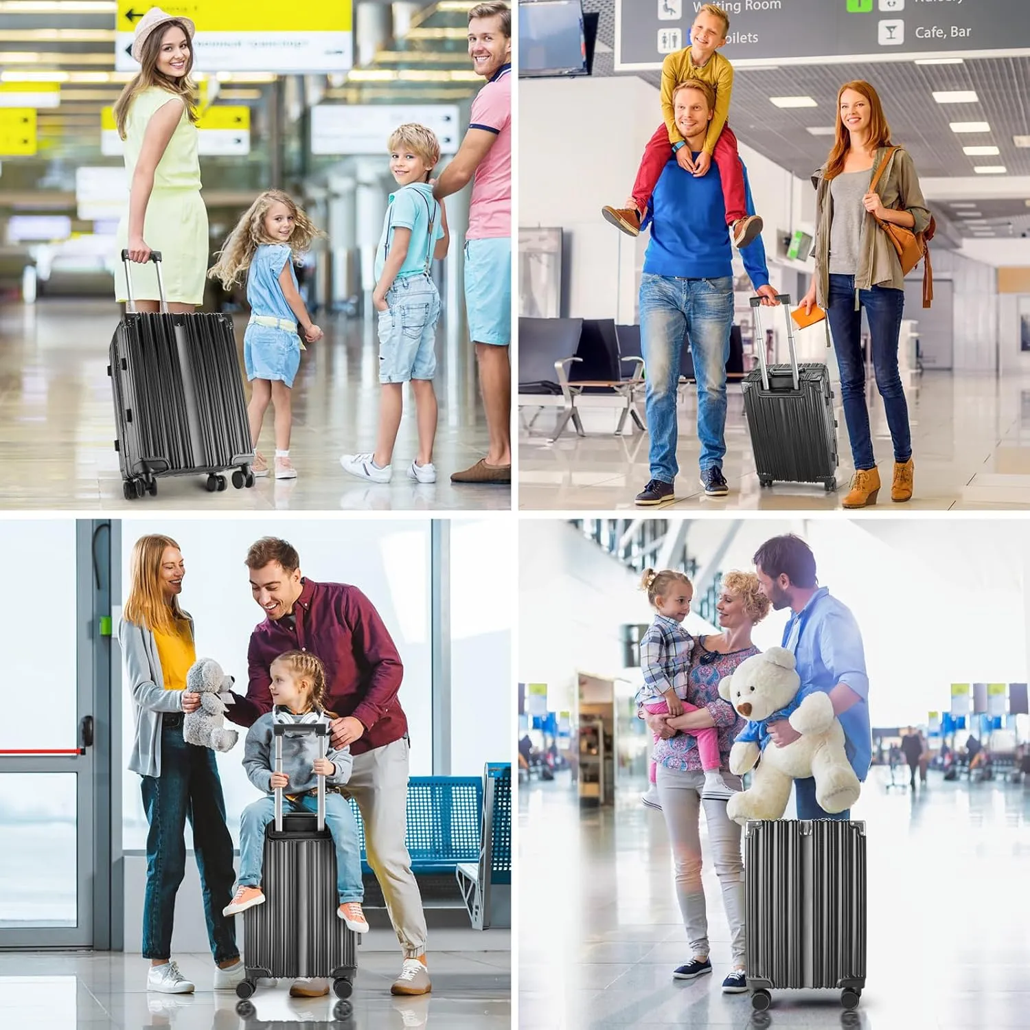 3-Piece Zipperless Luggage Set | 20/24/28 Inch Airline Approved | TSA Lock, Scratch-Proof Hardshell & Silent Wheels | Lightweight Carry-On for Business Travel (BLACK)