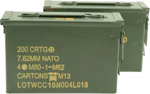 .30 Caliber Ammo Can, Military Surplus, Grade 1 (2 Pack)