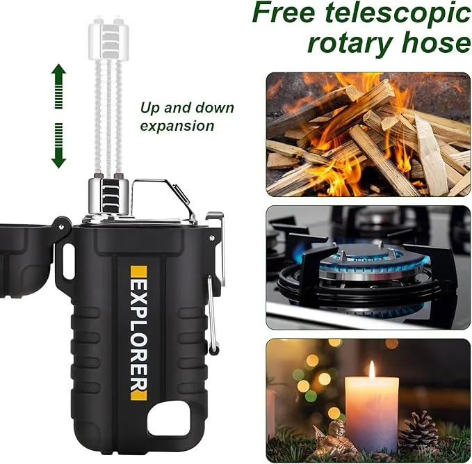 360 Flex Electric Lighter - USB Rechargeable Arc Lighter with Windproof Plasma Flame, Flexible Neck Grill Lighter, Waterproof Candle Lighter for Aromatherapy Camping BBQ -Survival Tactical Gear