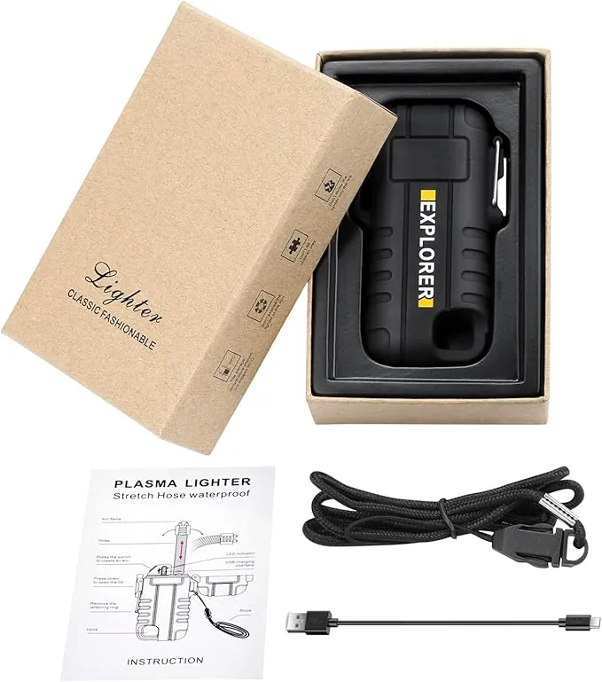 360 Flex Electric Lighter - USB Rechargeable Arc Lighter with Windproof Plasma Flame, Flexible Neck Grill Lighter, Waterproof Candle Lighter for Aromatherapy Camping BBQ -Survival Tactical Gear