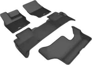 3D MAXpider Custom Fit Kagu Floor Mat (Black) Compatible with Land Rover Discovery 7-Seat 2017-2024 - Full Set