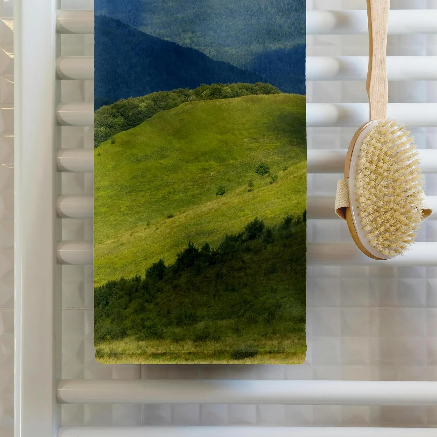 3dRose 22x30 Bath Hand Pool Towel - Bieszczady Mountains – Shadows of Clouds in The Mountain Range Photography – Landscapes
