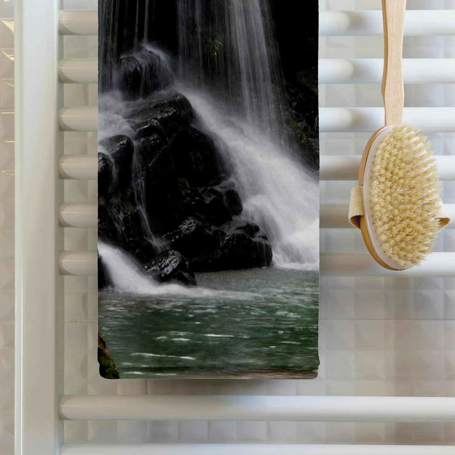3dRose 22x30 Bath Hand Pool Towel - Waterfall Photography of Paine Creek on Cumberland Plateau in TN Designs - Photography