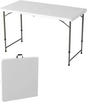 4 ft. Adjustable Folding Utility Table with 2-Height Settings SM79603