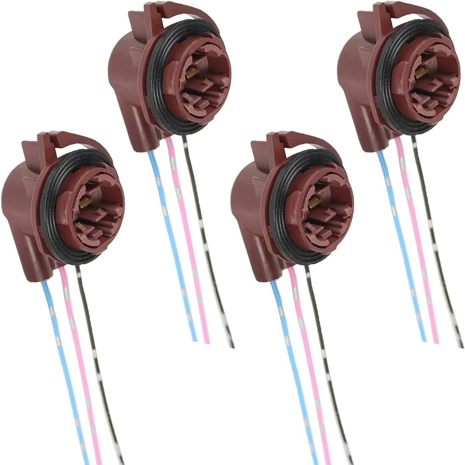 4PCS 3156 3157 Pre-Wired Harness Sockets, T25 Bulb Sockets Adapters, Car LED Light Socket, Turn Signal Bulb Socket Plugs Connectors