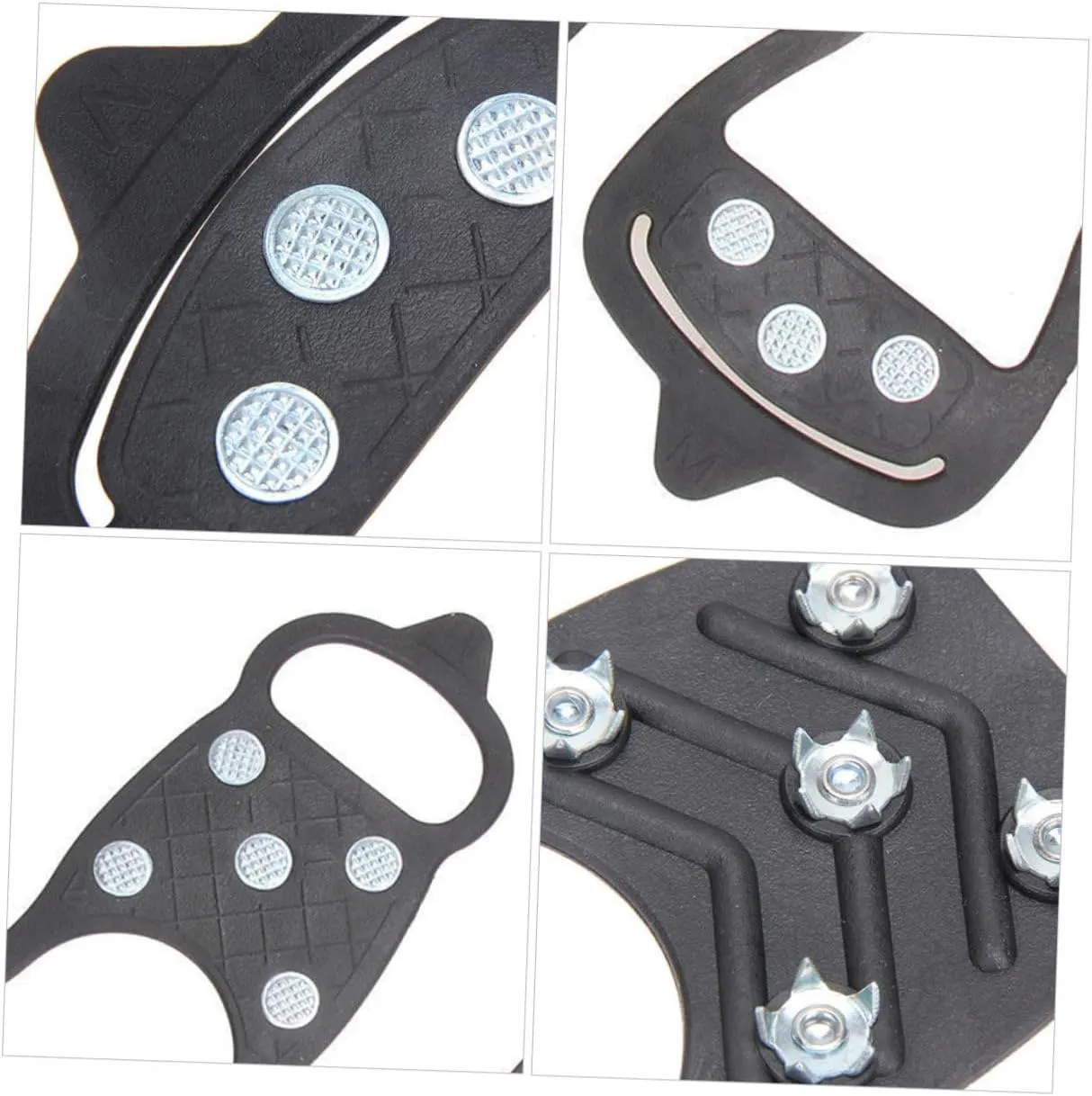 4pcs Anti-Slip Eight-Tooth Crampons Rubber Traction Grippers Anti-Skid Crampons Anti-Slip Shoe Cover