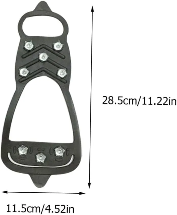 4pcs Anti-Slip Eight-Tooth Crampons Rubber Traction Grippers Anti-Skid Crampons Anti-Slip Shoe Cover