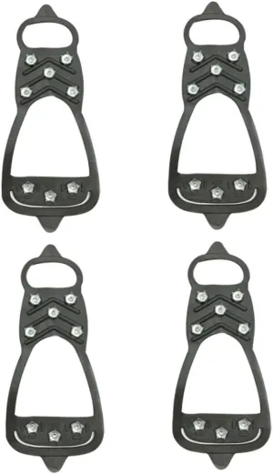 4pcs Anti-Slip Eight-Tooth Crampons Rubber Traction Grippers Anti-Skid Crampons Anti-Slip Shoe Cover