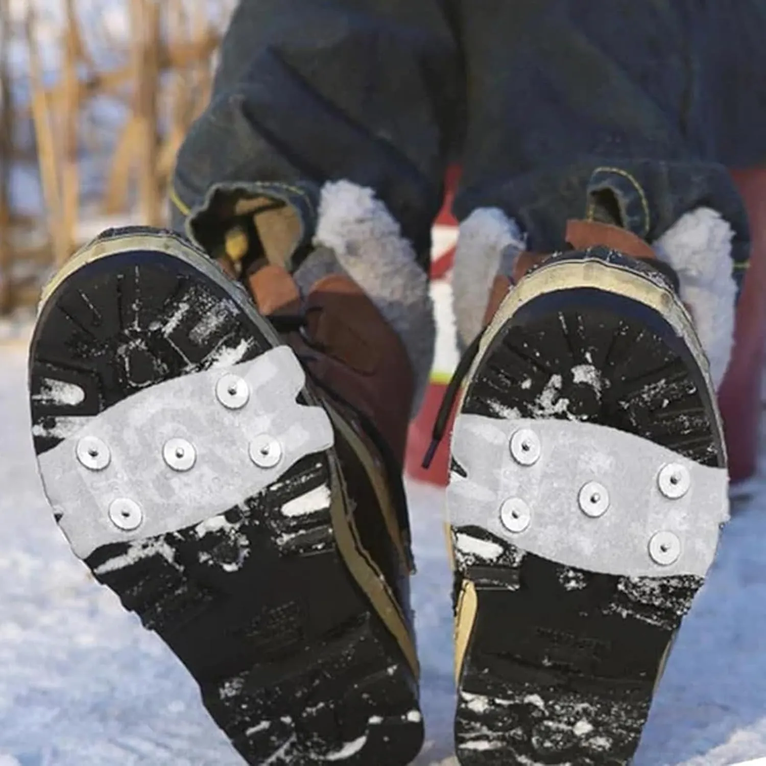 5-Claw Outdoor Anti-Skid Shoe Covers, Universal Non-Slip Gripper Spikes, Anti-Skid Snow Ice Shoe Spikes, Ice Snow Grips Over Shoe/Boot for Hiking Mountaineering Walking