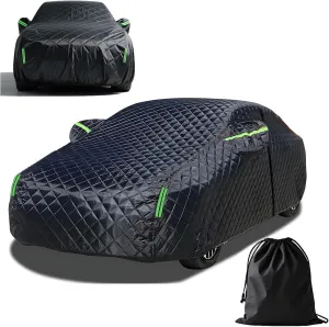 5 Layers Anti-Hail Car Cover Waterproof All Weather for Automobiles,Car Covers with Reflective Strips Black Universal Fit for Coupe/Cabrio-Length (186" to 193")