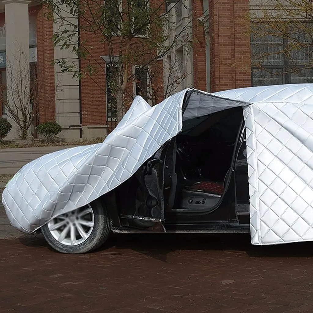 5 Layers Anti-Hail Car Cover Waterproof All Weather for Automobiles,Car Covers with Reflective Strips Black Universal Fit for Coupe/Cabrio-Length (186" to 193")