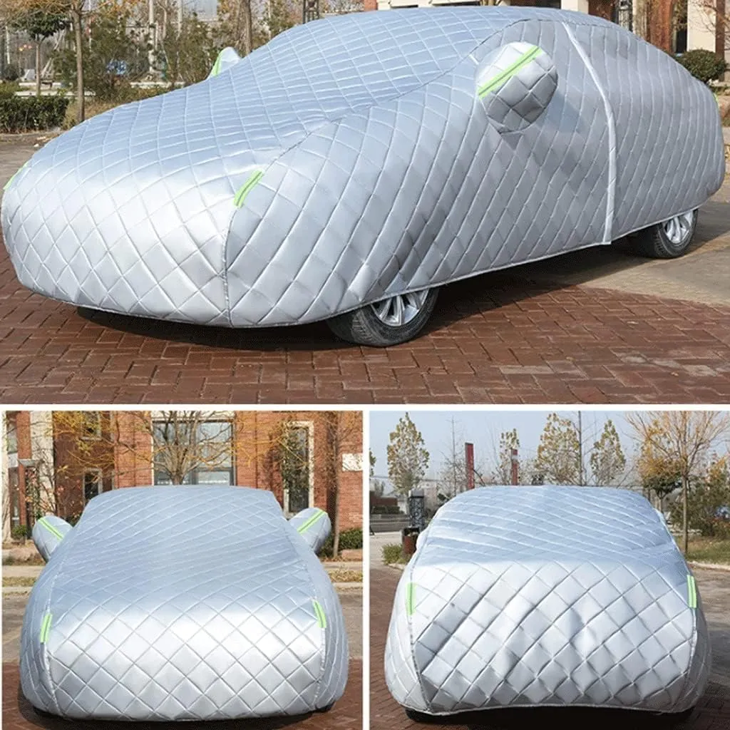 5 Layers Anti-Hail Car Cover Waterproof All Weather for Automobiles,Car Covers with Reflective Strips Black Universal Fit for Coupe/Cabrio-Length (186" to 193")