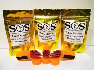 60 pcs SOS Waterproof/Windproof Matches   3 Cases & Pouches for Kayaking Rafting