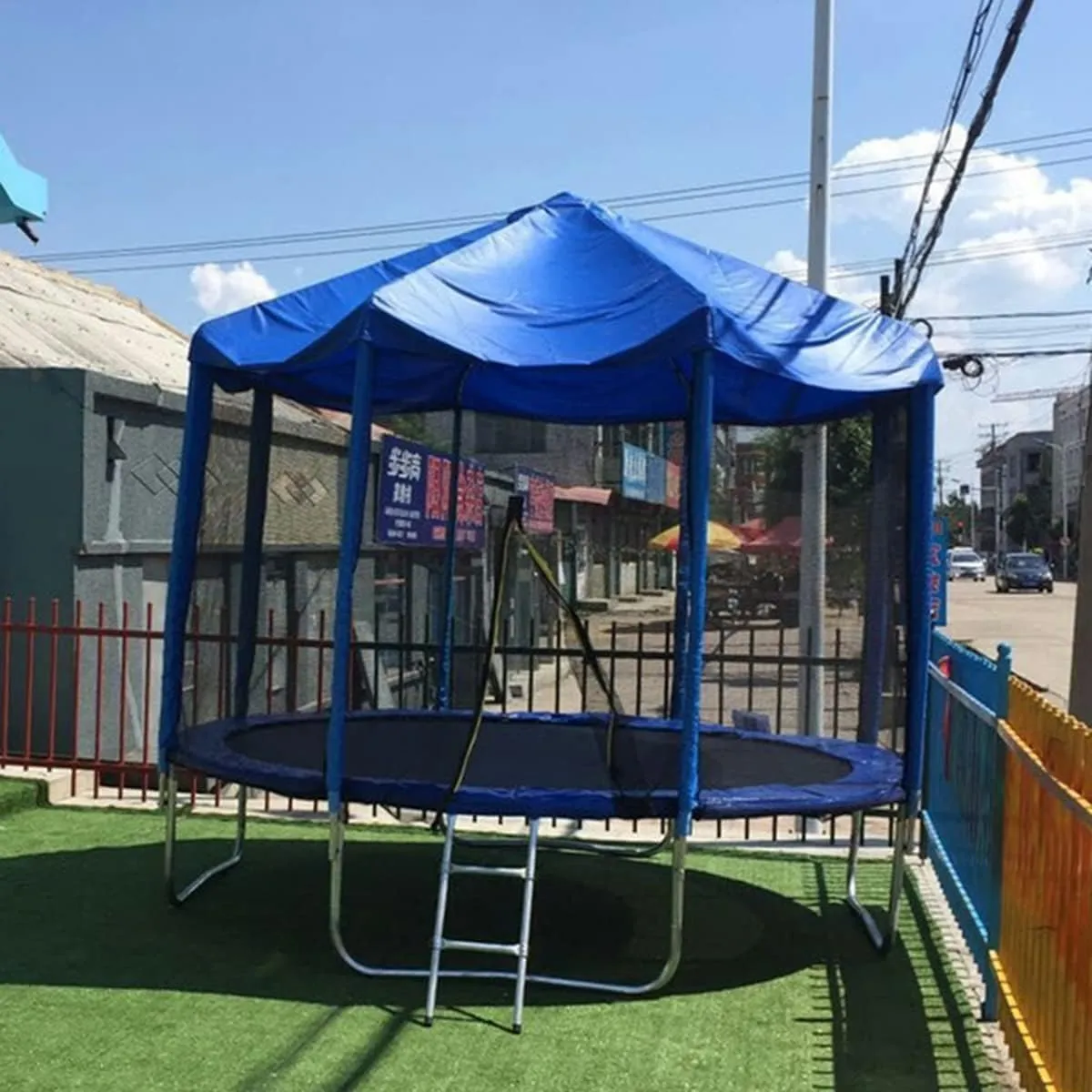 6/8/10/12/14/16ft Trampoline Awning, Rain and Snow Shelter Canopy Fabric, Tarp Material, Frameless Cover.(6ft)