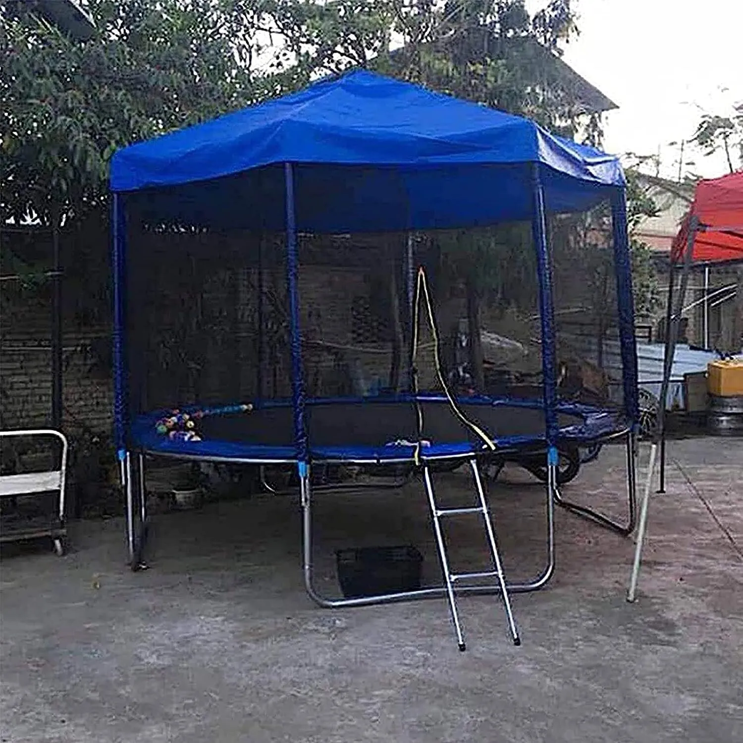 6/8/10/12/14/16ft Trampoline Awning, Rain and Snow Shelter Canopy Fabric, Tarp Material, Frameless Cover.(6ft)