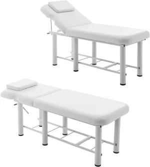 72.23"(L) x 27.56"(W) Professioanl Massage Table,Adjustable Tattoo Chair with Bottom Shelf Storage,Memory Foam Layer Salon Bed,Physical Therapy Table for Home,Spa Bed for Esthetician (White)