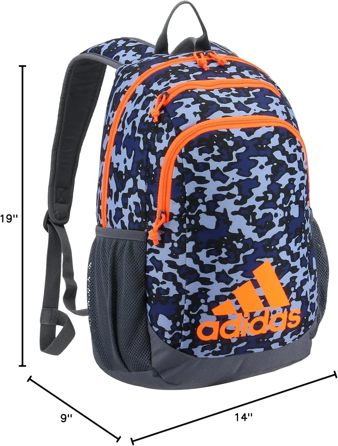 adidas Creator Backpack Discontinued, Flow Blur/Onix Grey/Signal Orange, One Size