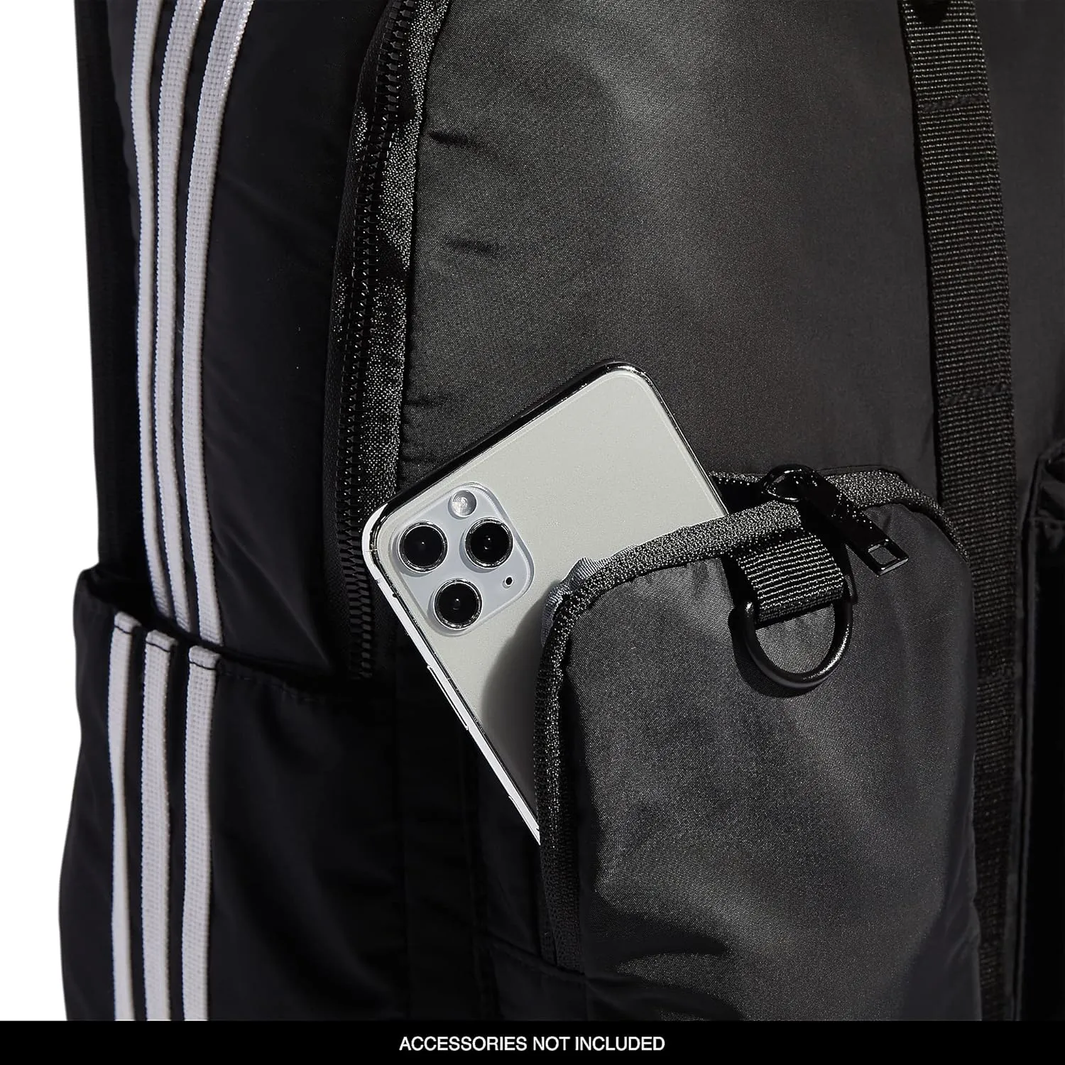 adidas Iconic 3 Stripe Backpack, Black/White, One Size