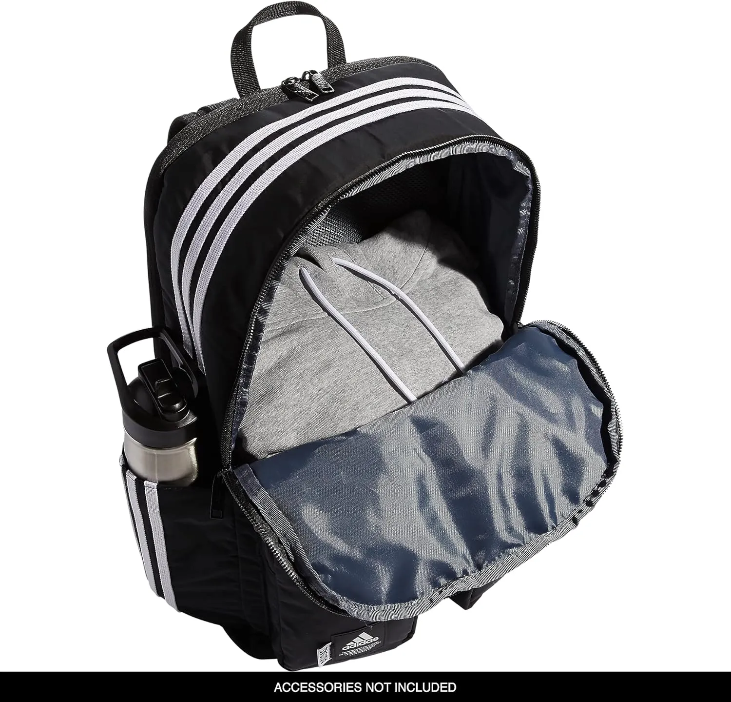 adidas Iconic 3 Stripe Backpack, Black/White, One Size