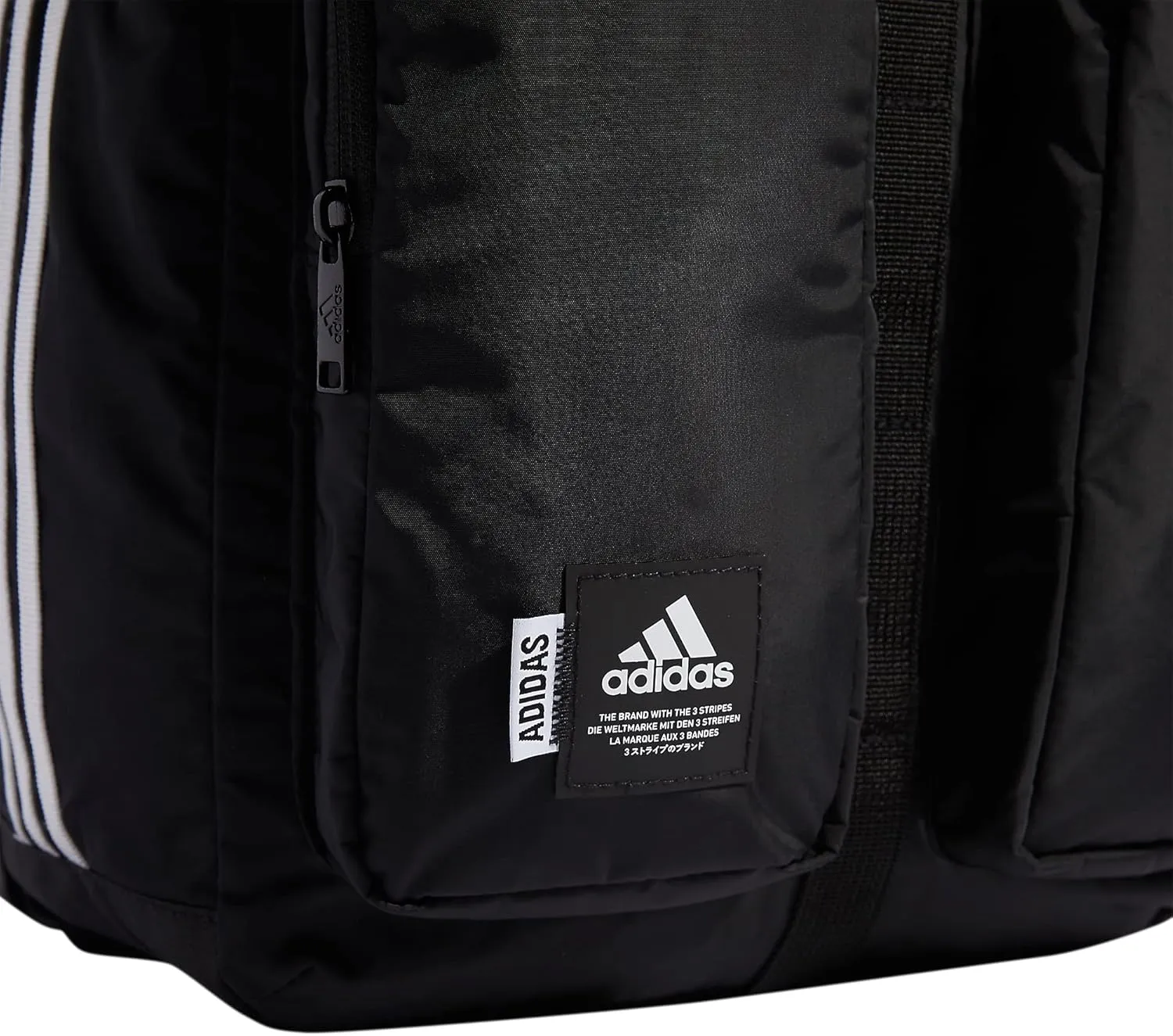 adidas Iconic 3 Stripe Backpack, Black/White, One Size