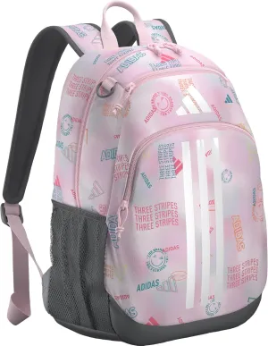 adidas Originator Small Backpack for Men and Women, Athletic Book Bag with Laptop Sleeve, Adi Haze Clear Pink/Clear Pink/Grey Four, One Size