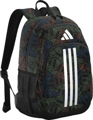 adidas Originator Small Backpack for Men and Women, Athletic Book Bag with Laptop Sleeve, Outline BOS Toss-Black/Black/White, One Size