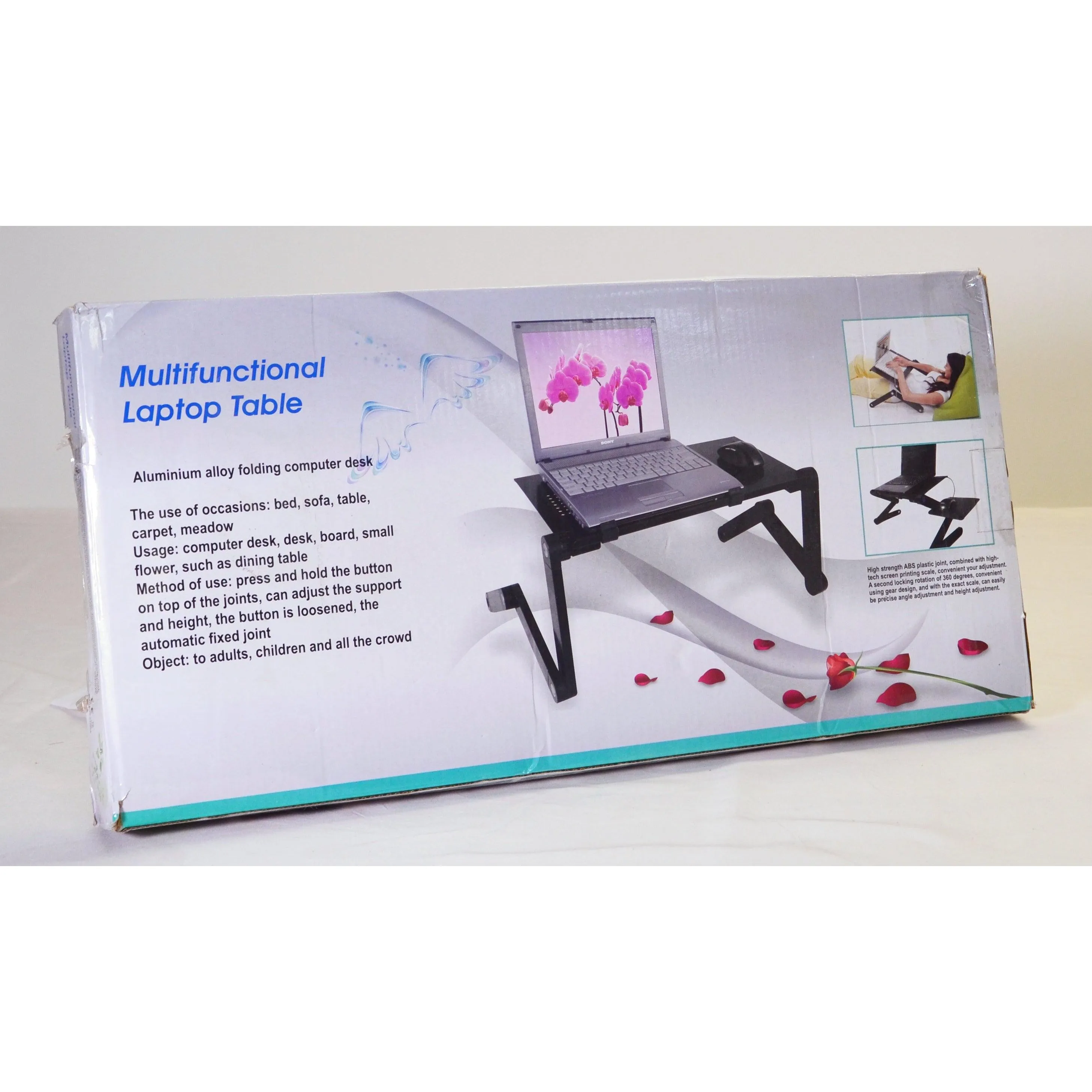 Adjustable & Portable Vented Laptop Desk - Black