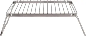 Adjustable Height Thicker Folding Stainless Steel Camping Grate Backpacking Grill, and, Rustproof and Not Easy to be Damaged, With Draining Function, Suitable for Outdoor