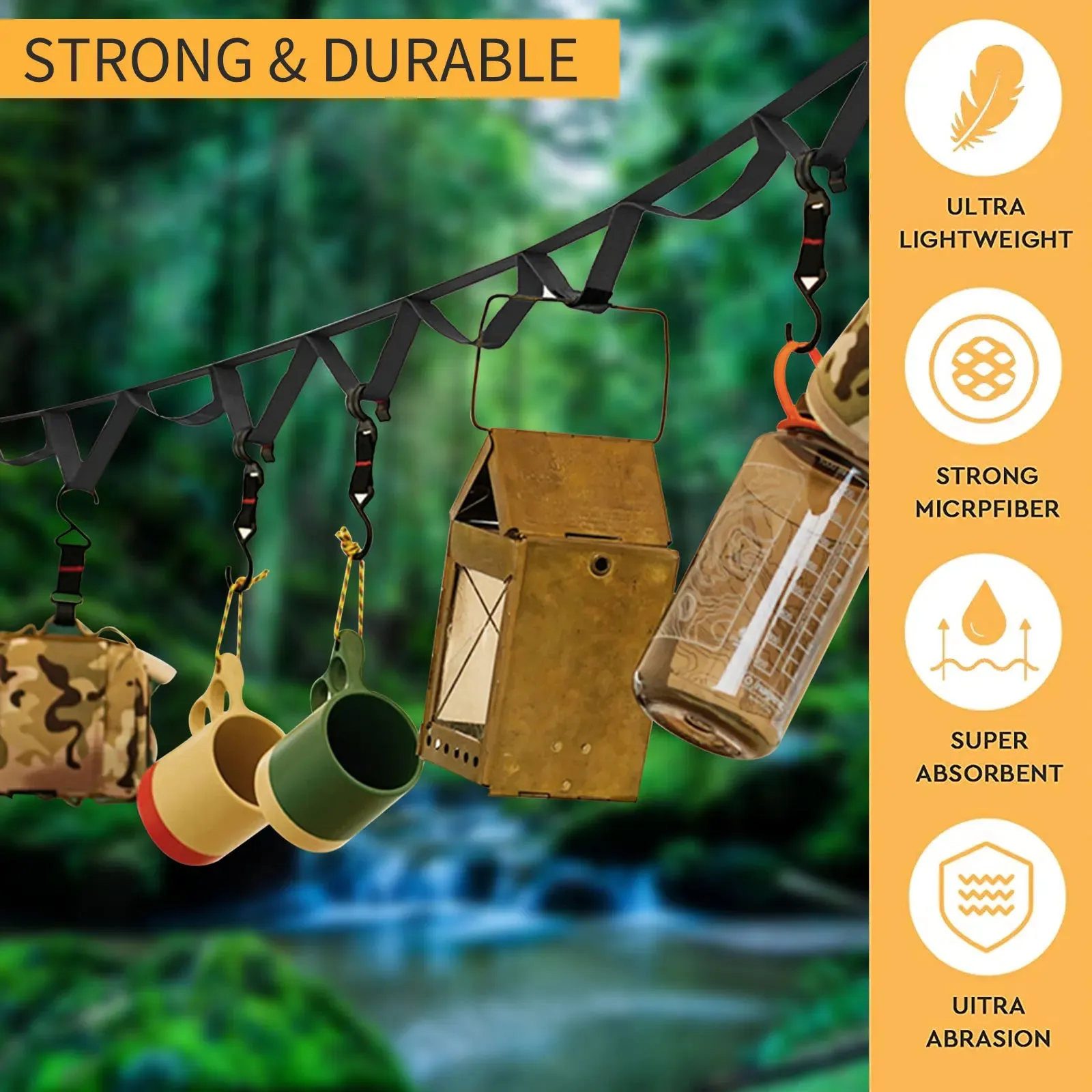 Adjustable Outdoor Hanging Rope for Camping and Backpacking
