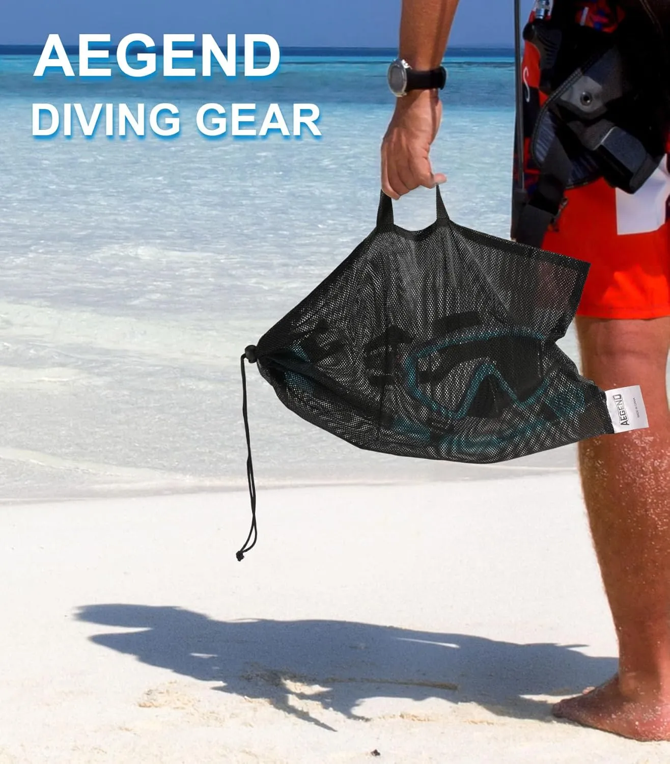 Aegend Snorkeling Gear for Adults, Dry Snorkel Set Panoramic View Enhanced Anti-Leak and Anti-Fog Technology, Adjustable Strap for Snorkeling Scuba Diving Swimming with Mesh Bag