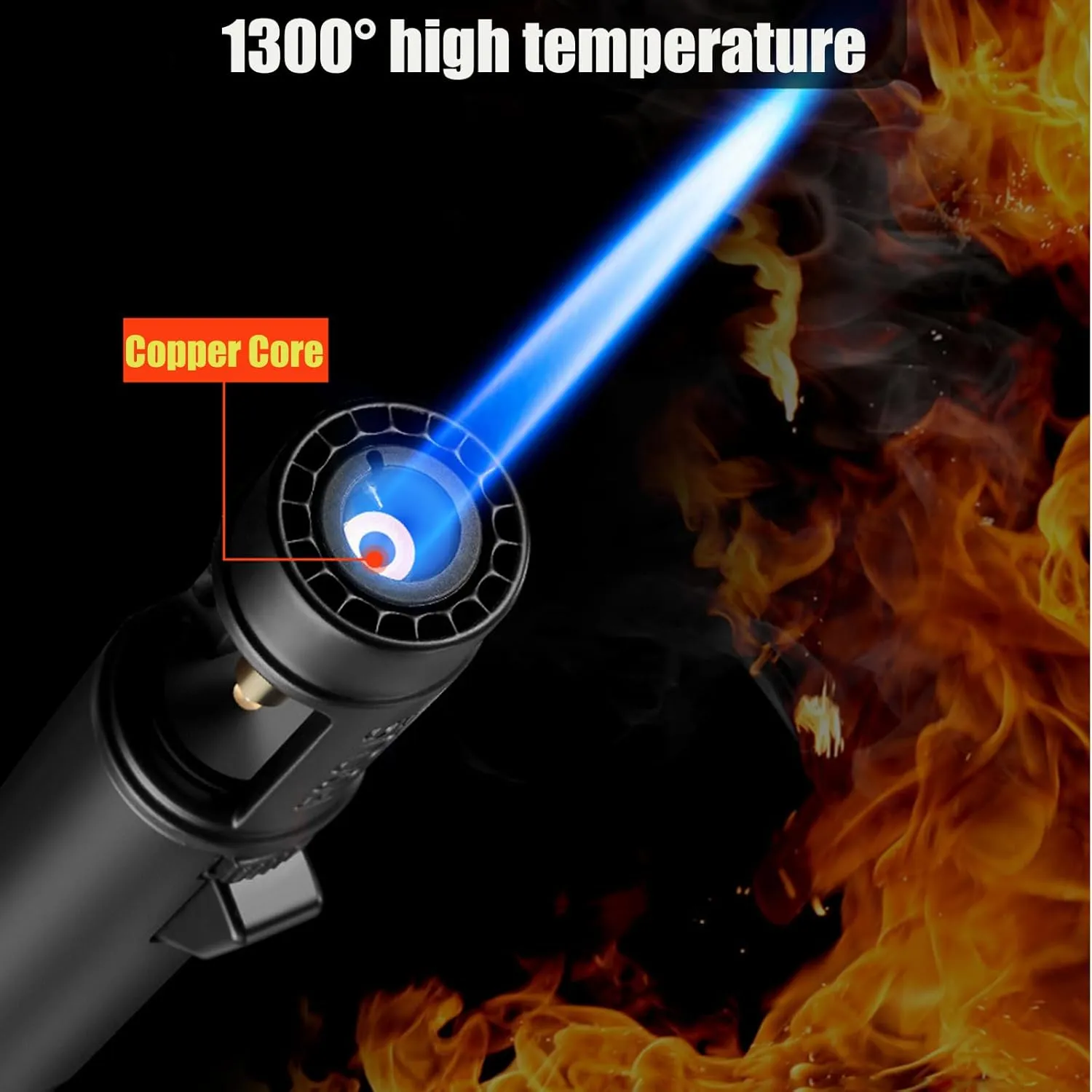 Airbrush Windproof Lighter, Lightsaber Lighter Butane Torch Lighter, Refillable Kitchen Cooking Torch with Adjustable Flame, Blow Torch for Cooking (Silver-a)