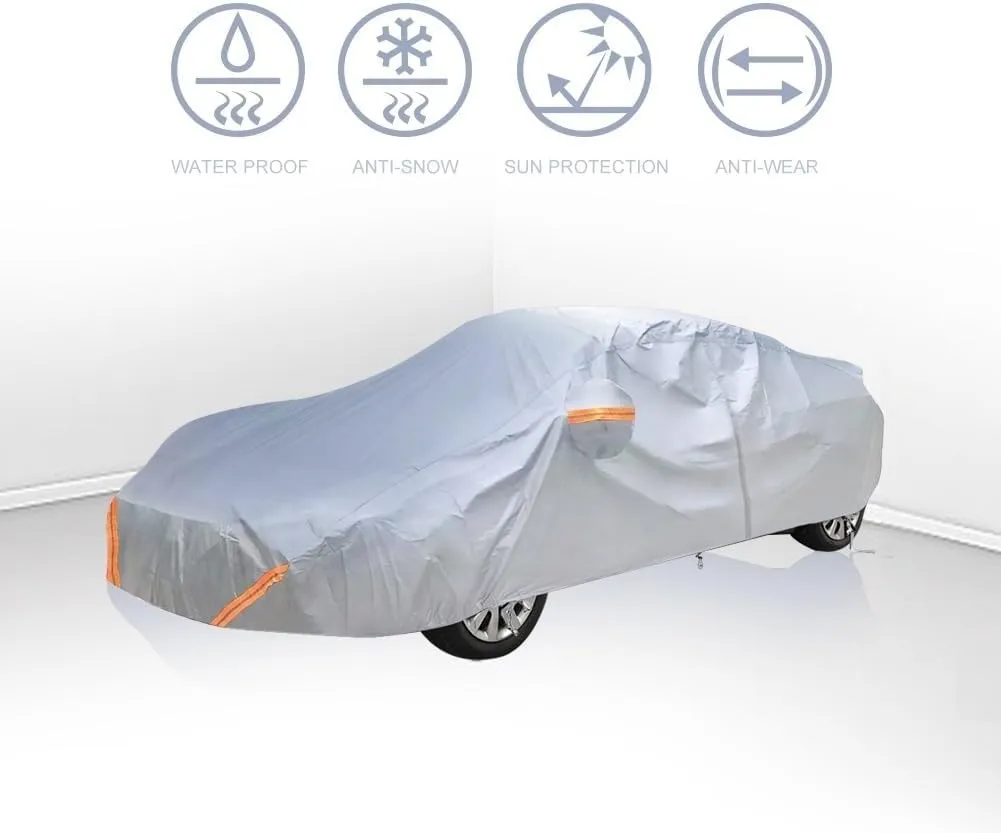 All-Weather Car Cover for DeTomaso Mangusta| Outdoor，Tailor-Made， Dustproof, UV Resistant, Windproof ， Durable, Waterproof, Scratch Resistant(Silver)