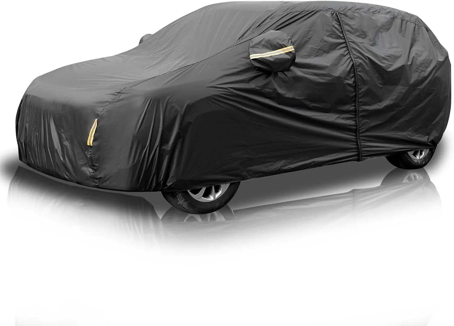 All Weather Car Cover - Waterproof, Compatible with Jeep Wrangler 4 Door, Black, Sun Protection, Full Exterior Cover, Up to 195 Inches