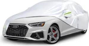 All Weather Waterproof car Cover for Audi A8 2002-2010,Zipper Cotton Universal, All-Weather UV Protection, Snow Proof, Wind Proof, dust Proof