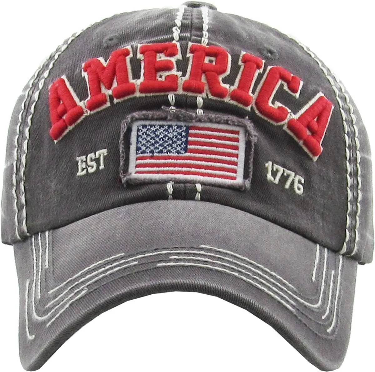 America USA Eagle Vintage Distressed Dad Hat Baseball Cap Adjustable