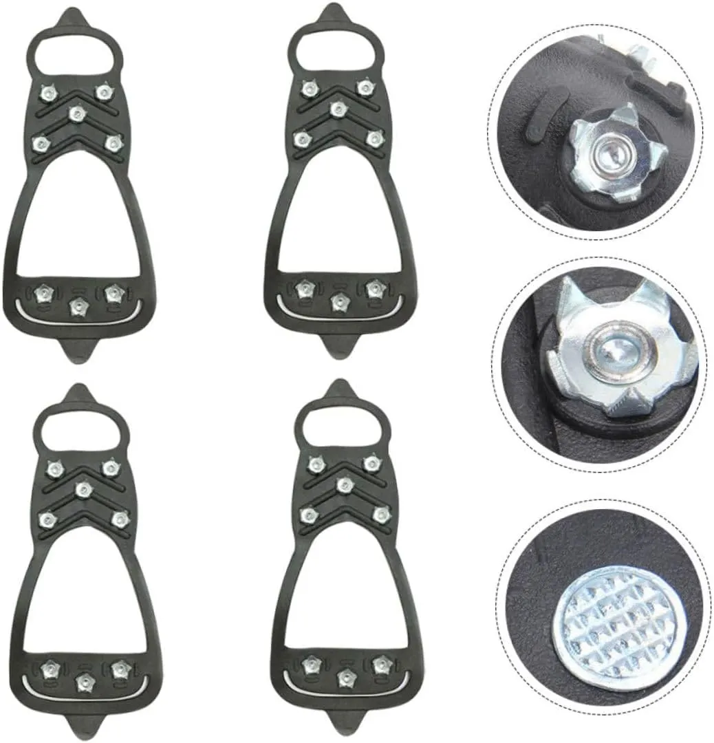 Anti-Slip Eight-Tooth Crampons Climbing Traction Shoe Grips Mountain Winter Anti-Slip Crampons Ice