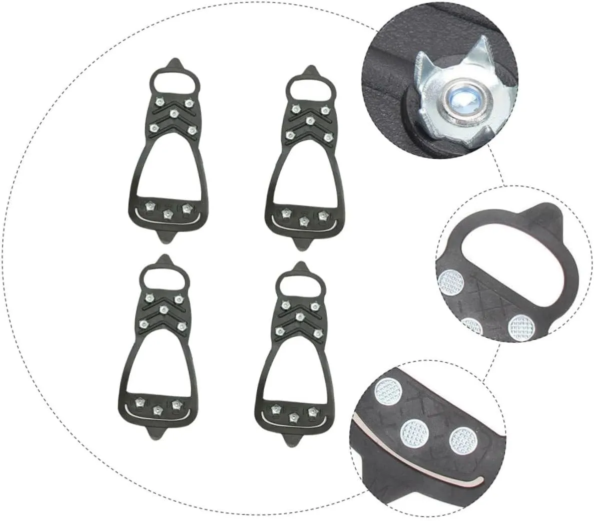 Anti-Slip Eight-Tooth Crampons Climbing Traction Shoe Grips Mountain Winter Anti-Slip Crampons Ice