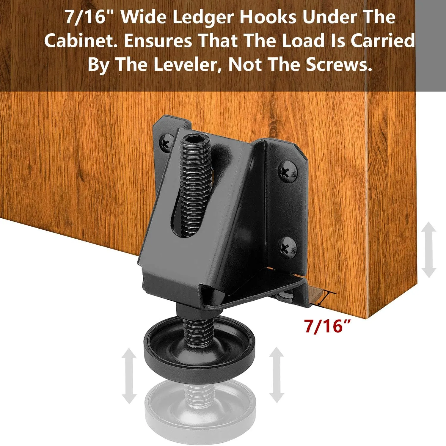 Anwenk Leveling Feet Heavy Duty Furniture Levelers Adjustable Table Leg Leveler w/Lock Nuts for Furniture,Table, Cabinets, Workbench,Shelving Units and More (8)