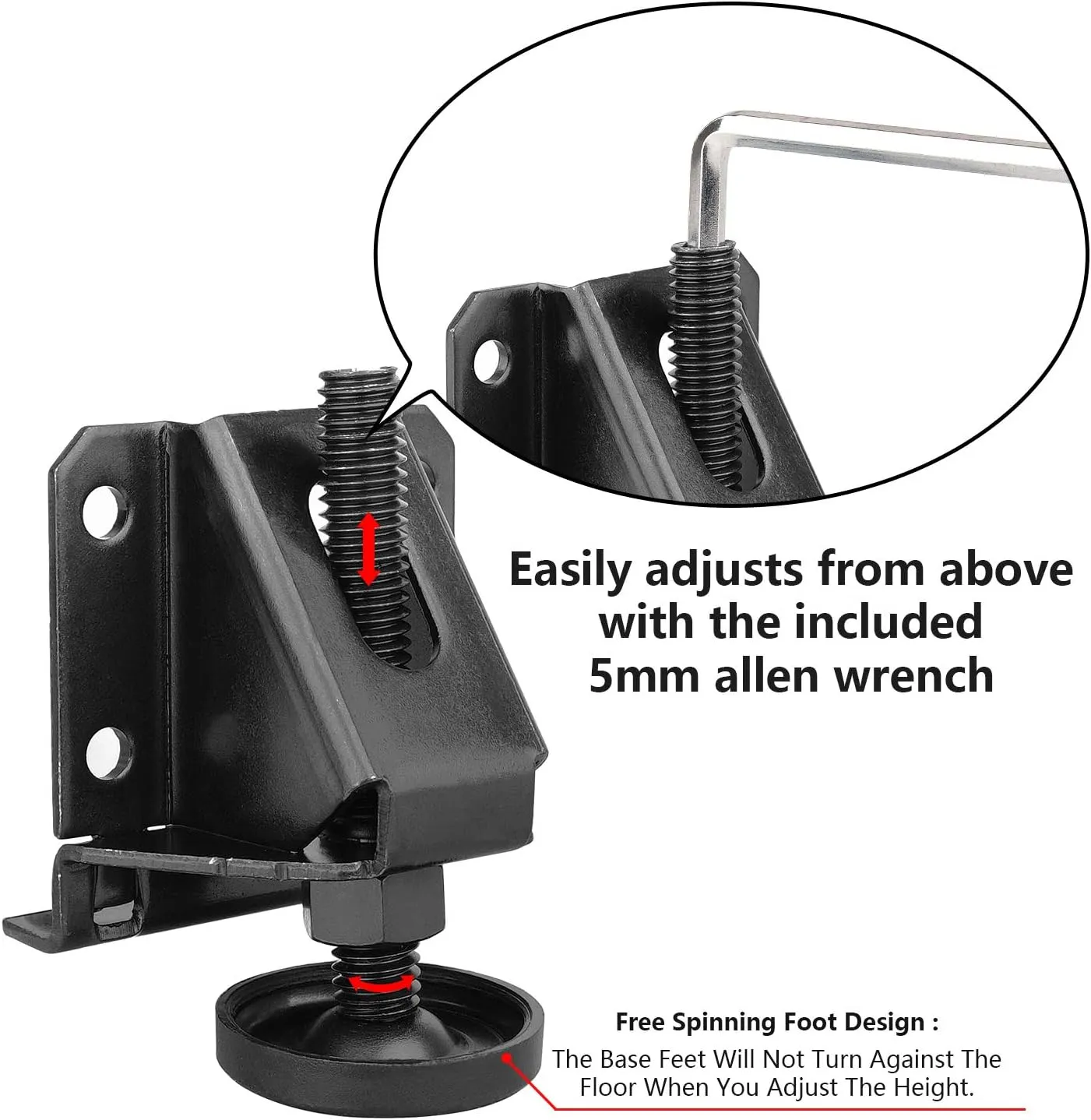 Anwenk Leveling Feet Heavy Duty Furniture Levelers Adjustable Table Leg Leveler w/Lock Nuts for Furniture,Table, Cabinets, Workbench,Shelving Units and More (8)