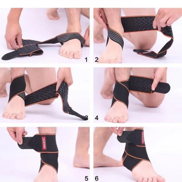 AOLIKES Professional  Adjustable Silicone Ankle Support Strap - Gray