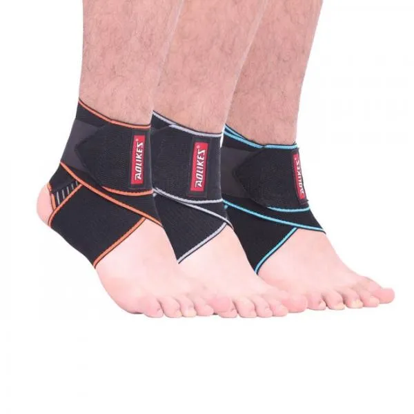 AOLIKES Professional  Adjustable Silicone Ankle Support Strap - Gray