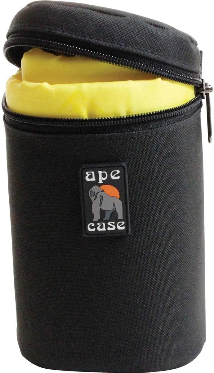 Ape Case ACLC10 Zippered Adjustable or Attachable Medium Case for Lenses (Black/Yellow)