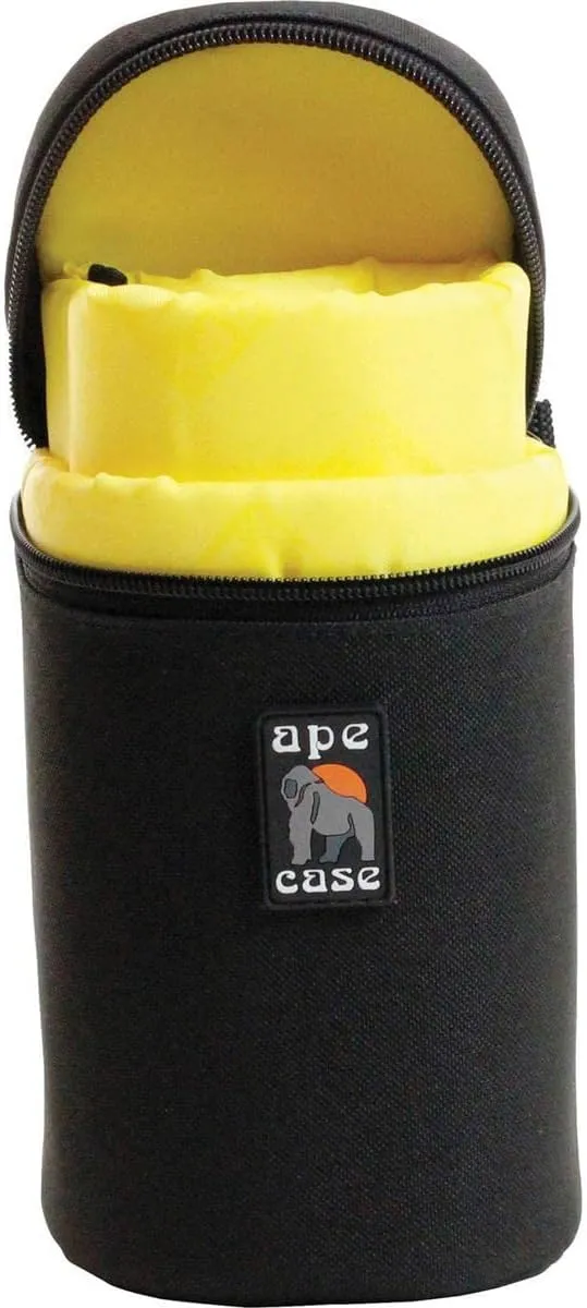 Ape Case ACLC10 Zippered Adjustable or Attachable Medium Case for Lenses (Black/Yellow)
