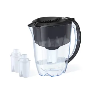 AQUAPHOR Water Filter Pitcher Ideal 7 Cup with 3 x B15 Filters - Black