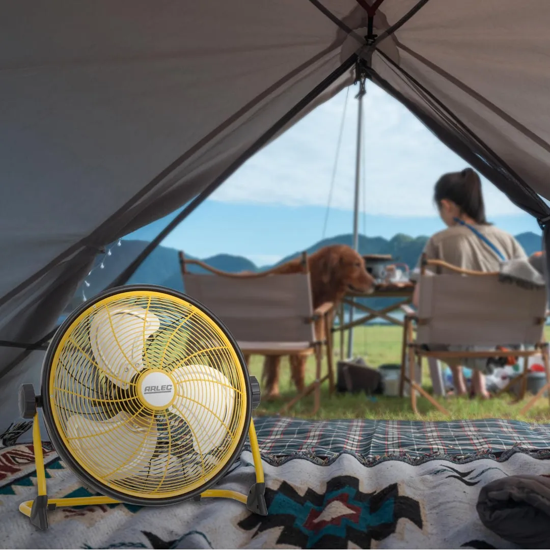 Arlec 30cm Rechargeable DC Floor Fan Outdoor Ideal for Camping Caravan & outdoors