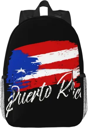 ASYG Cute Puerto Rico Flag Backpack for Men Women High Capacity Puerto Rico Sling Bag Travel Hiking Daypack Backpack