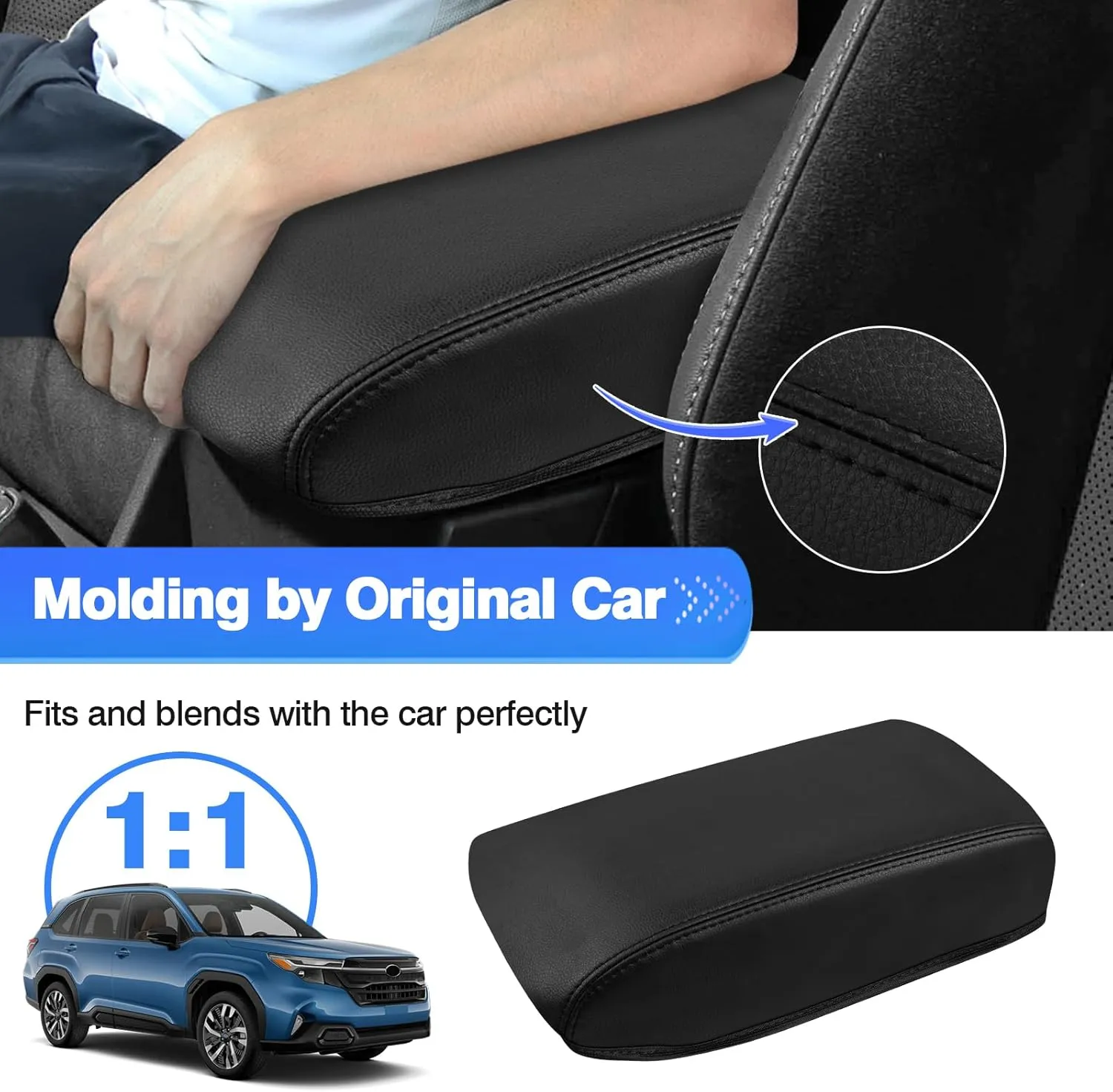 Autorder Center Console Cover for 2025 Subaru Forester Accessories Armrest Cover Anti-Scratch Middle Console Pad Leather Armrest Protector