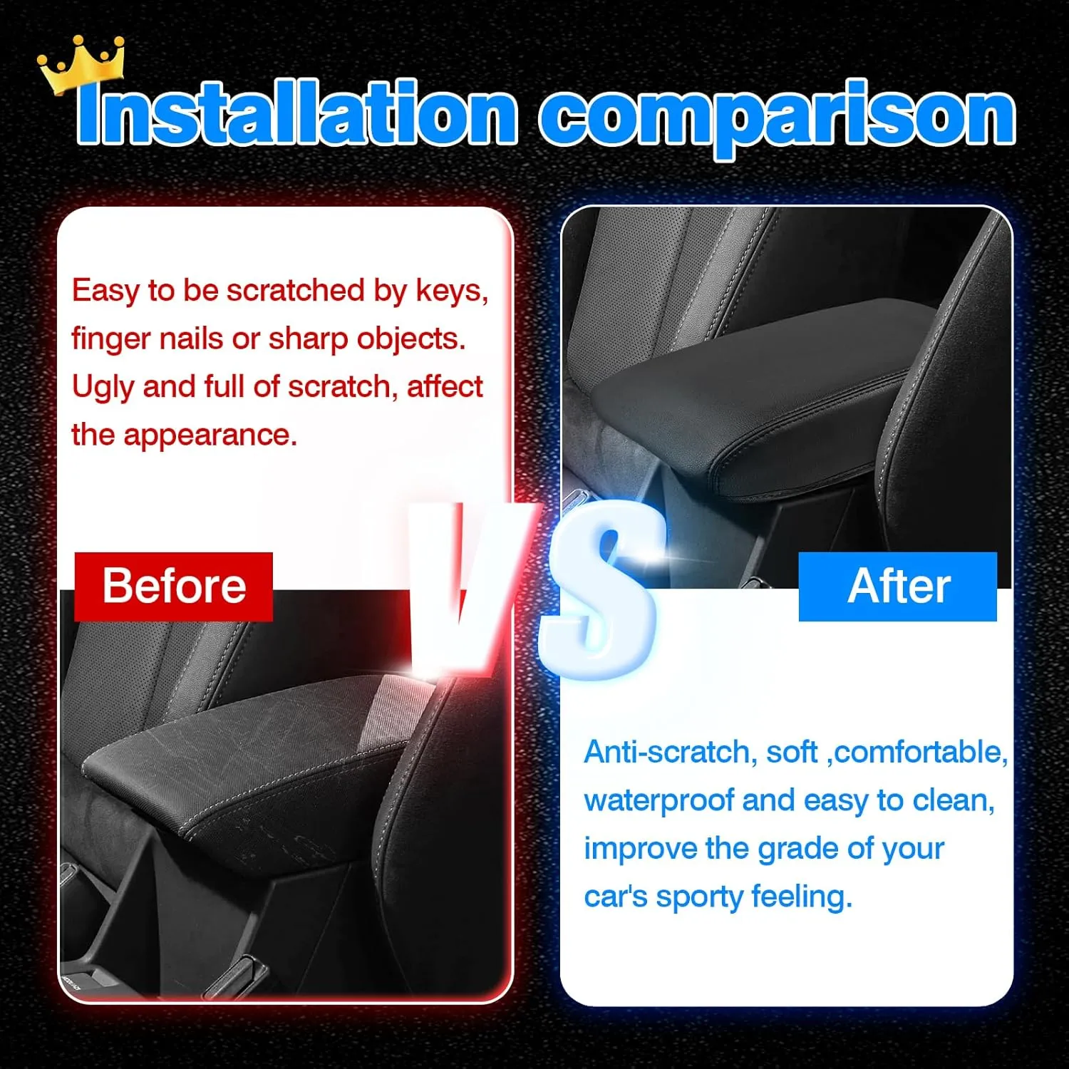 Autorder Center Console Cover for 2025 Subaru Forester Accessories Armrest Cover Anti-Scratch Middle Console Pad Leather Armrest Protector
