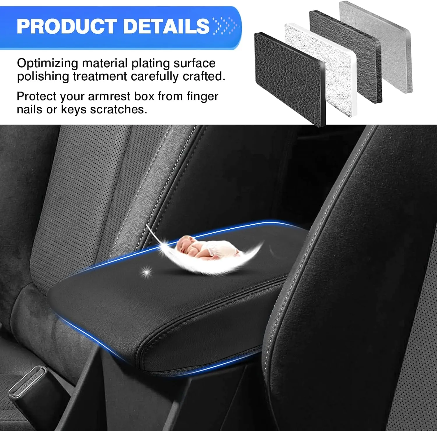 Autorder Center Console Cover for 2025 Subaru Forester Accessories Armrest Cover Anti-Scratch Middle Console Pad Leather Armrest Protector