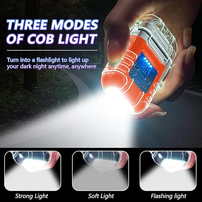 BABOBIU Electric Lighter Plasma Lighter Flameless Windproof Waterproof Arc Lighter with Portable Flashlight Gift for Father's Day, Christmas, Birthday (Orange)